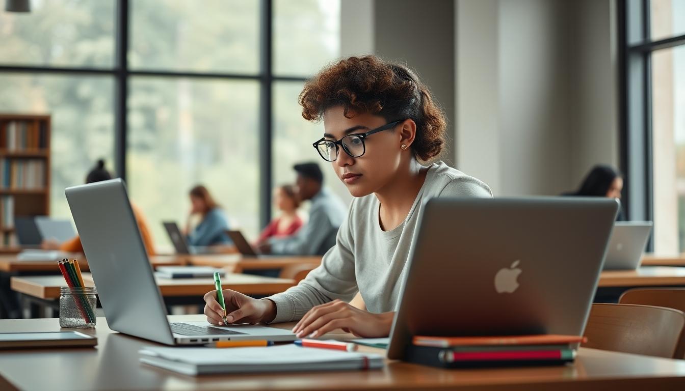 Students collaborating in study space